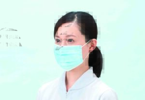 2862　3PLYマスク　ブルー　（耳掛けタイプ）