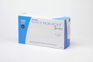 二トリル手袋　ホワイト／ブルー