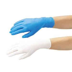 二トリル手袋 ニトリルトライ4 （ホワイト／ブルー）